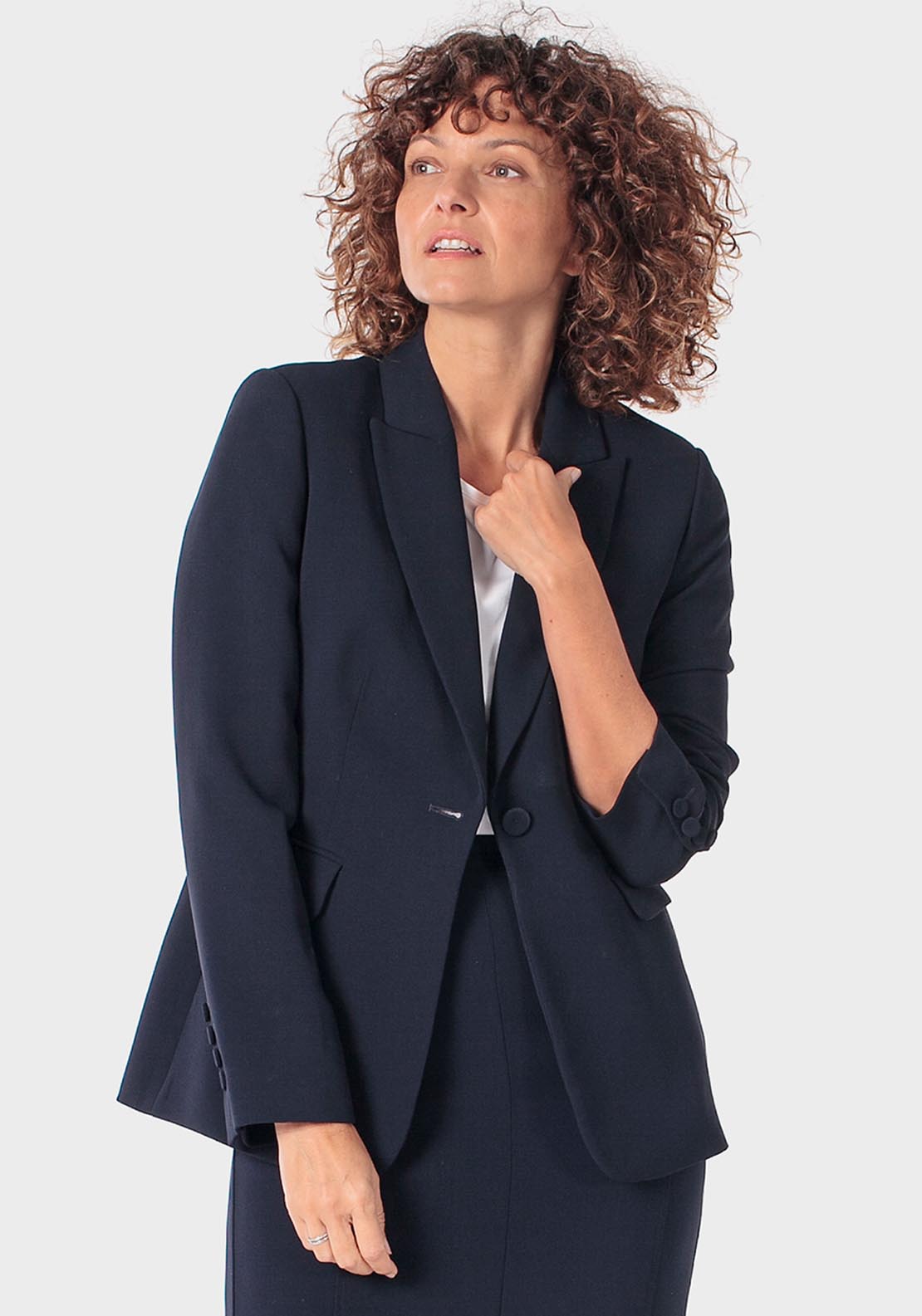 Crepe Blazer - Blue Navy