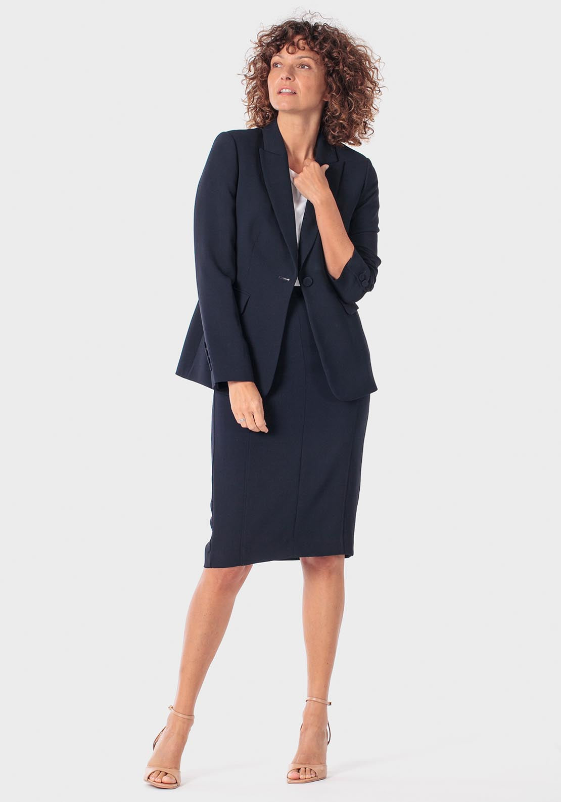 Crepe Blazer - Blue Navy