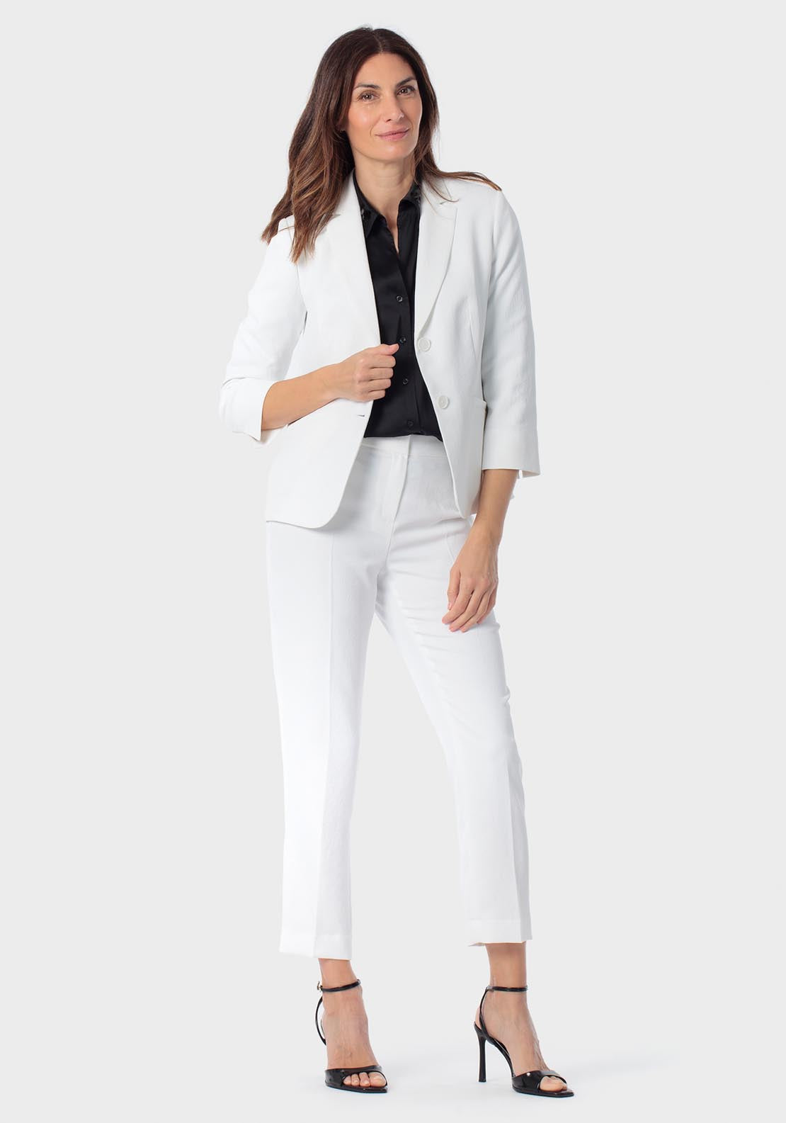3/4 Length Sleeve Blazer - White Talc