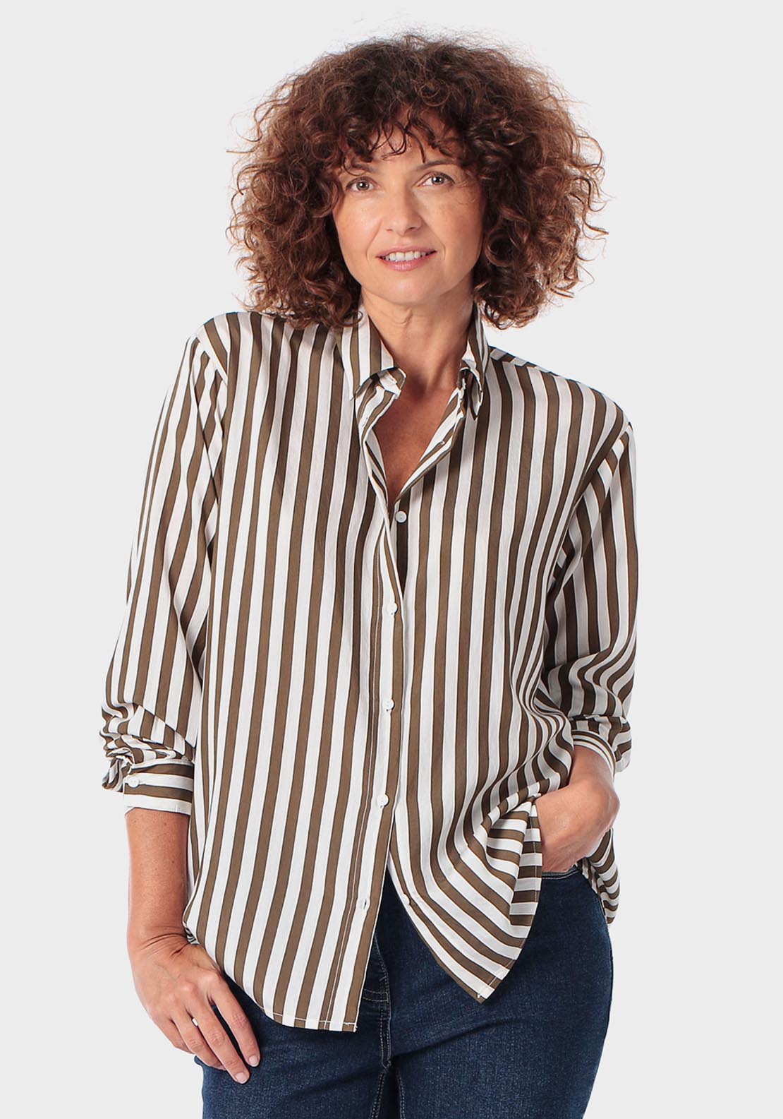 Striped Shirt - Green Khaki
