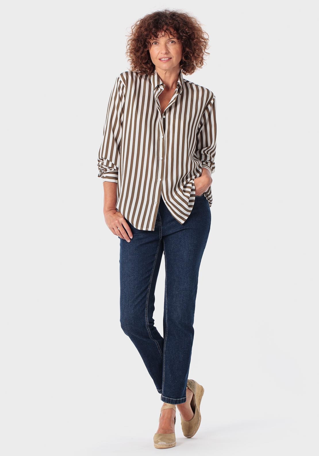 Striped Shirt - Green Khaki