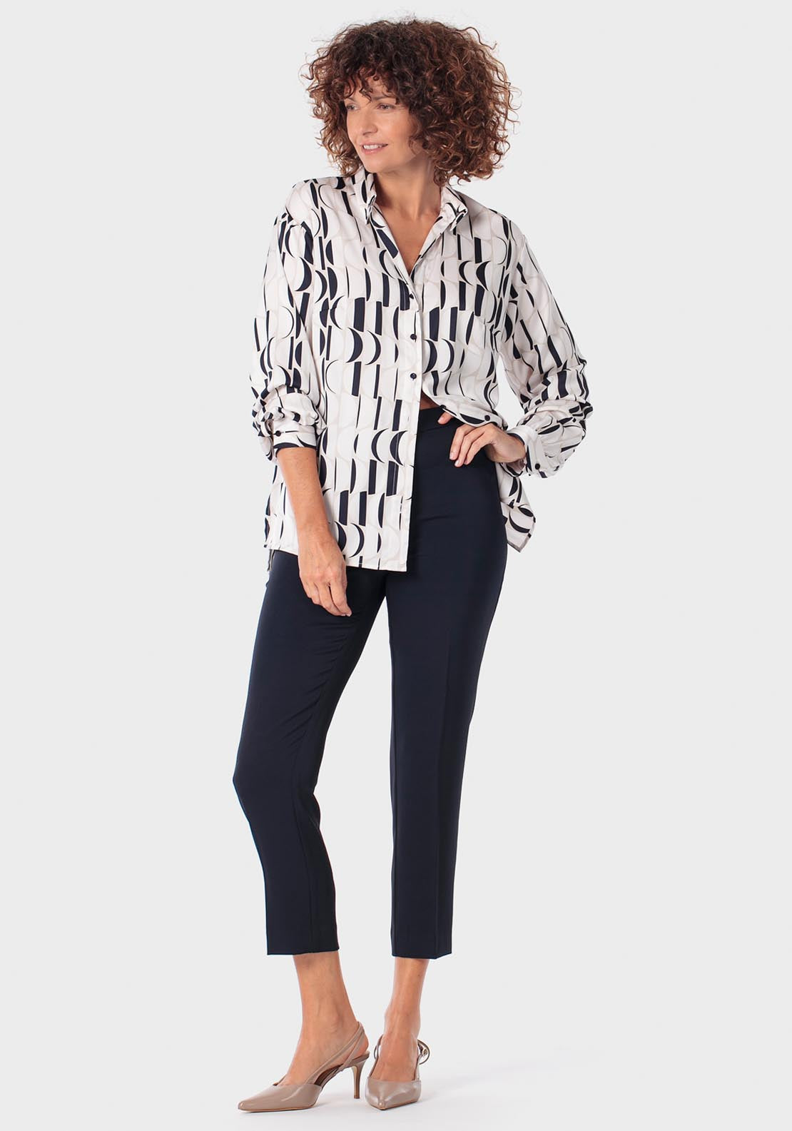 Geometric Printed Shirt - White Talc