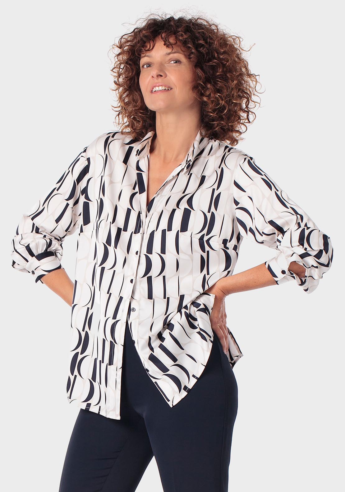 Geometric Printed Shirt - White Talc