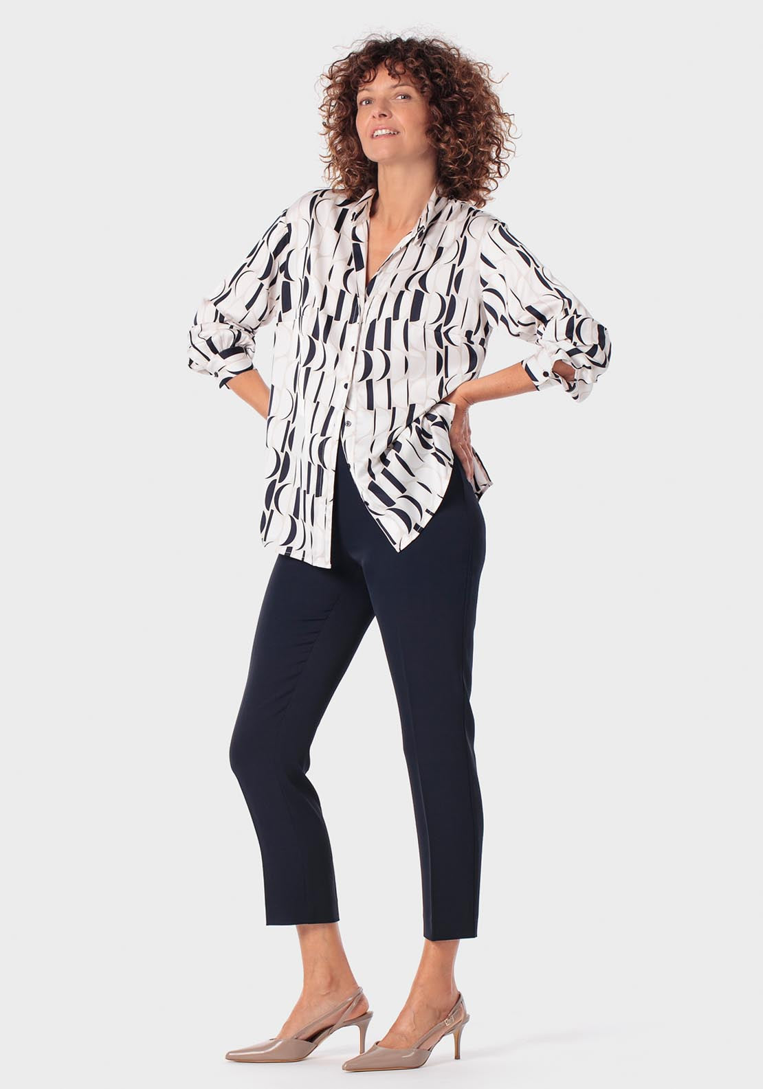 Geometric Printed Shirt - White Talc