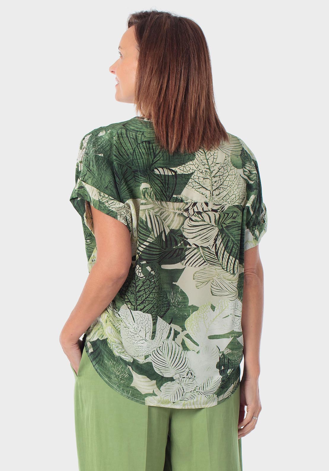 Leaf Printed Shirt - Green Forest