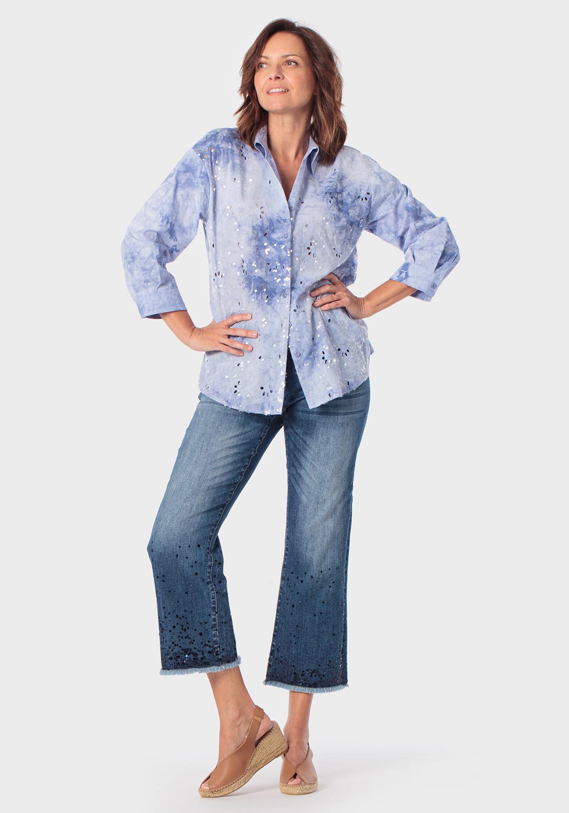 Embroidered Shirt - Blue