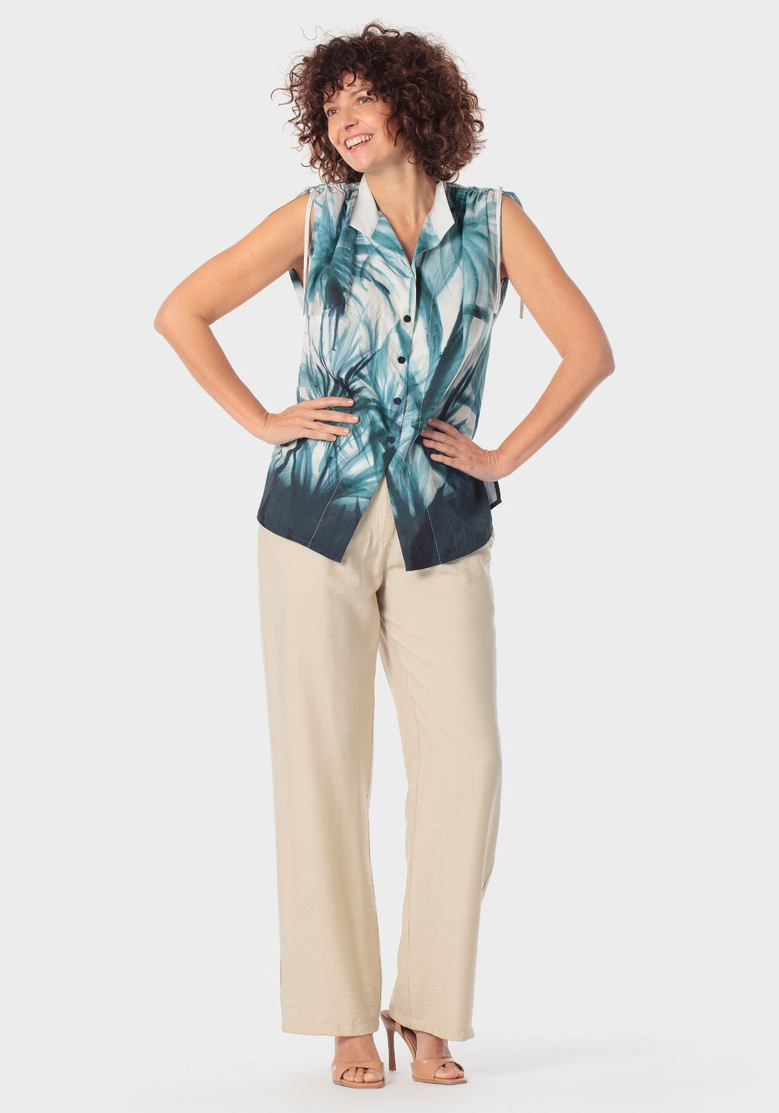 Tropical Print Shirt - Blue