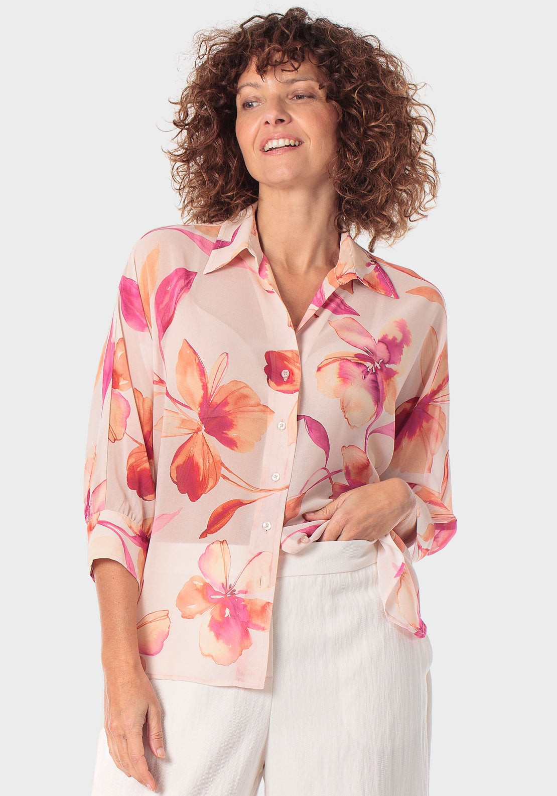 Floral Print Shirt - Pink