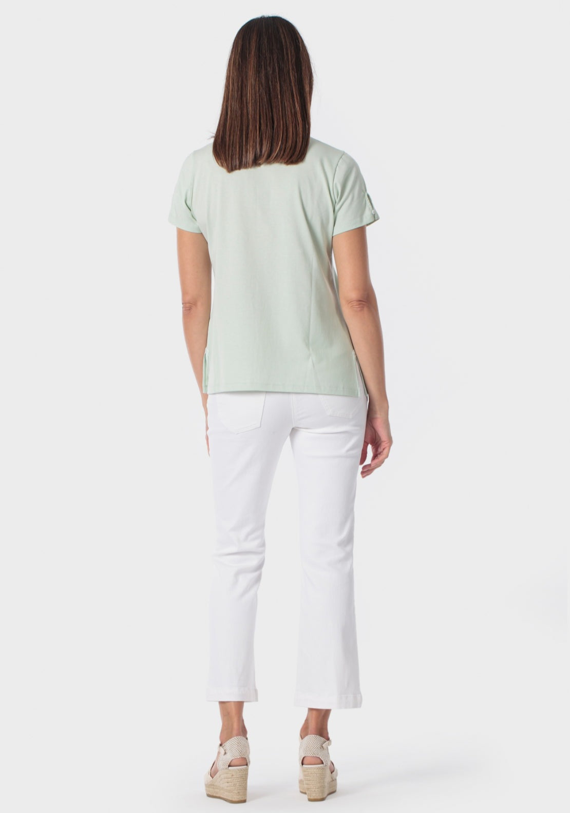 Punt Roma Short Sleeve Polo T-Shirt With Buttons - Green 4 Shaws Department Stores