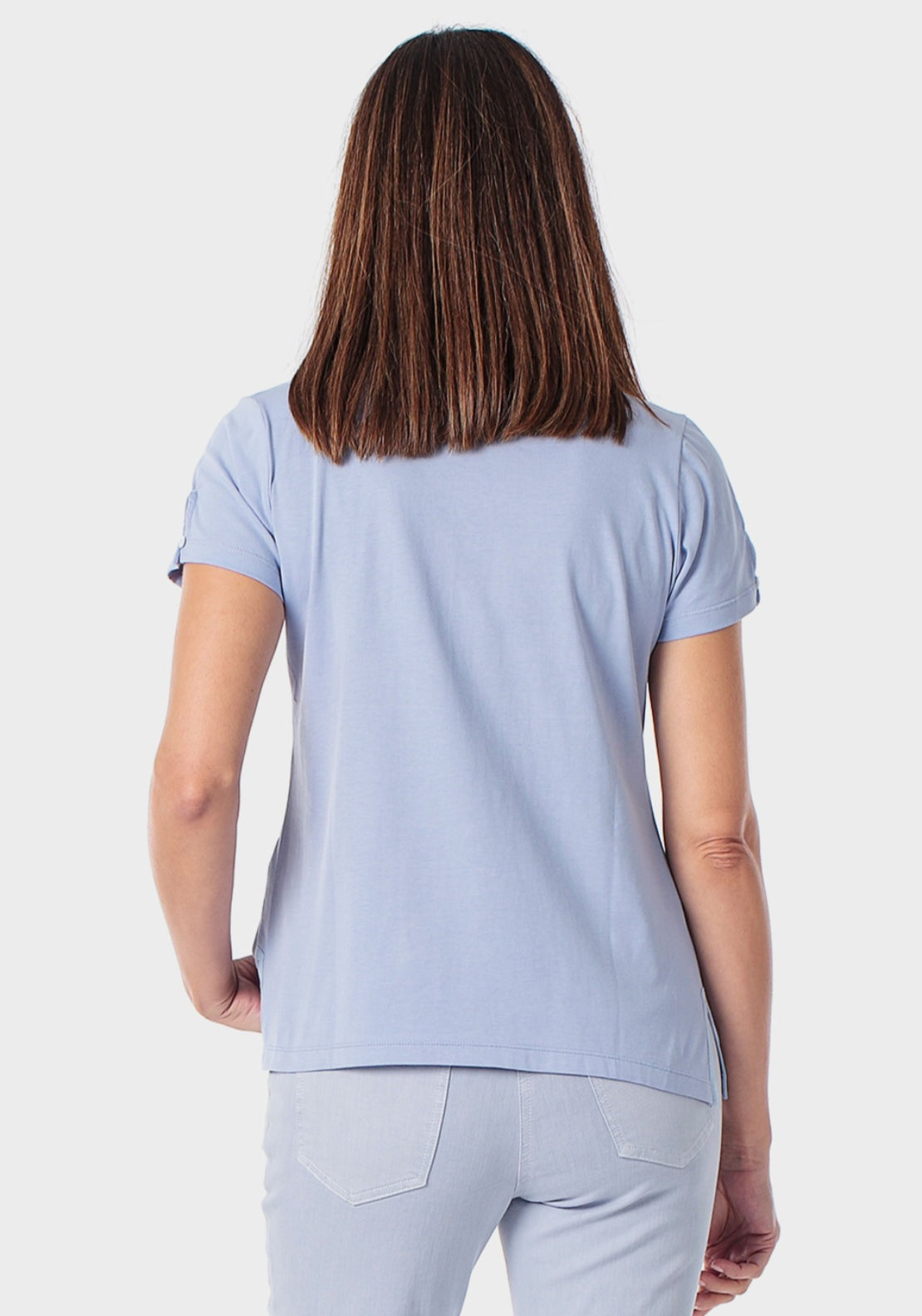 Punt Roma Short Sleeve Polo T-Shirt With Buttons - Blue Aura 2 Shaws Department Stores
