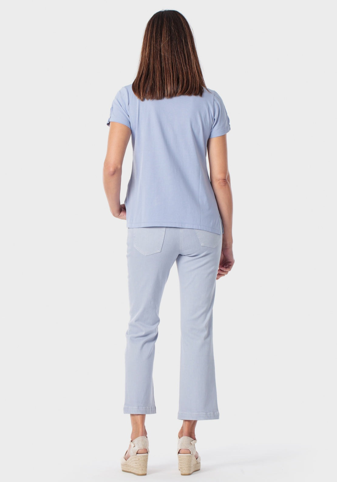 Punt Roma Short Sleeve Polo T-Shirt With Buttons - Blue Aura 4 Shaws Department Stores