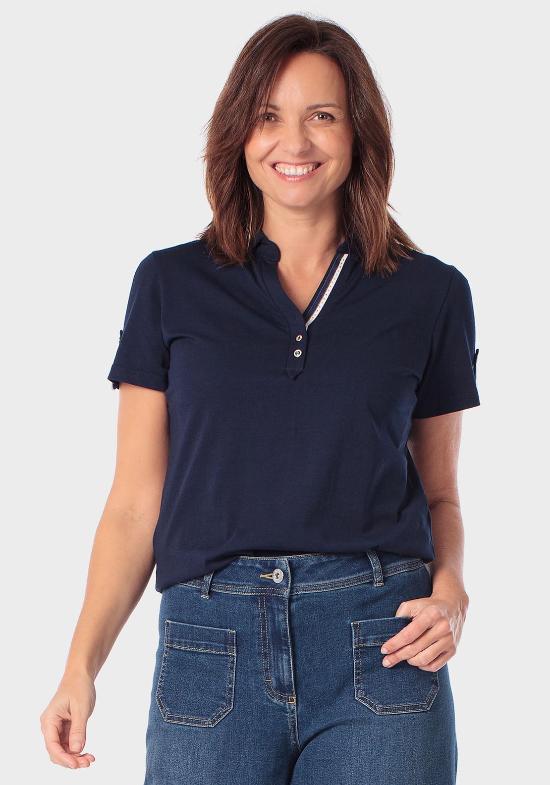 Buttoned Polo - Blue Navy