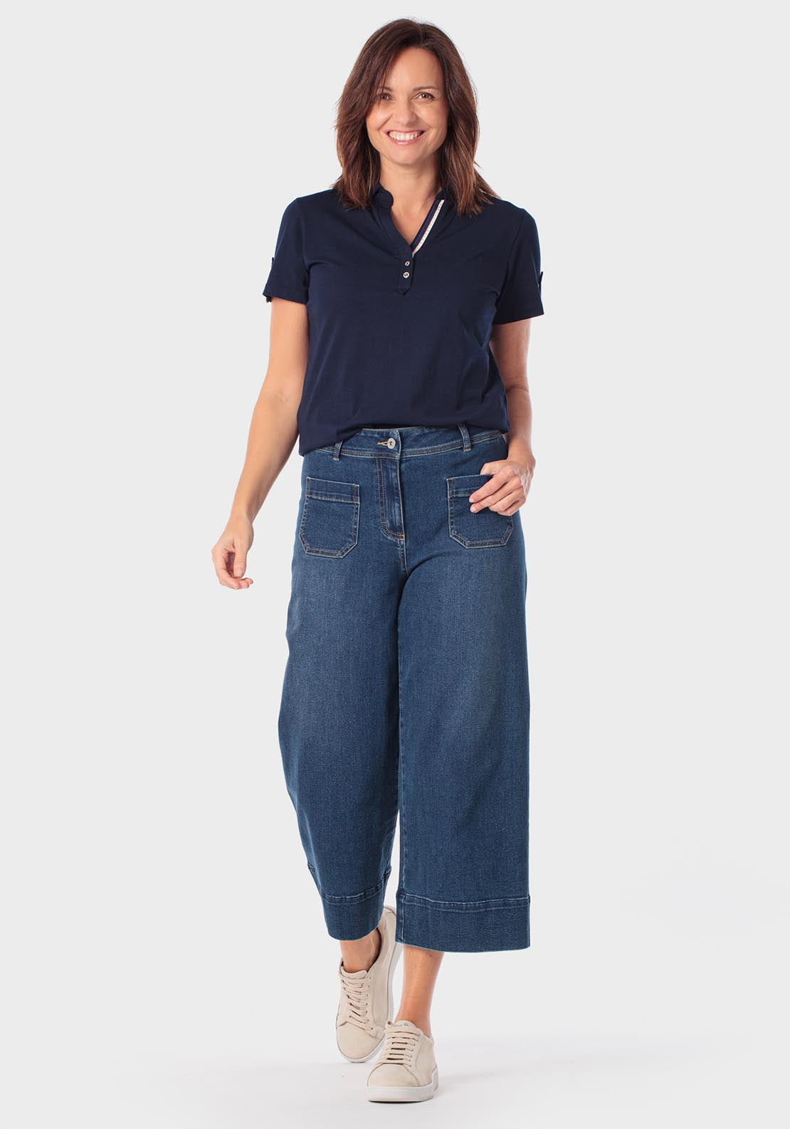 Buttoned Polo - Blue Navy
