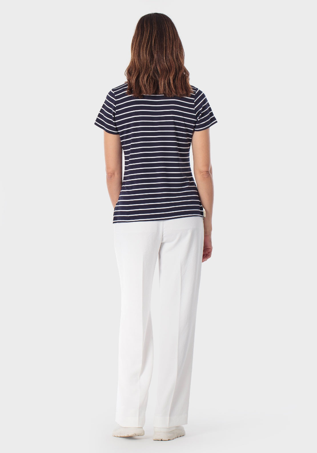 Striped Polo - Navy