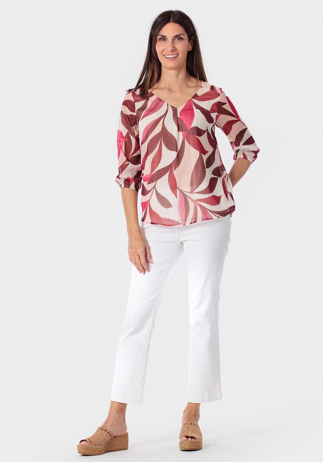 Printed Blouse - Red
