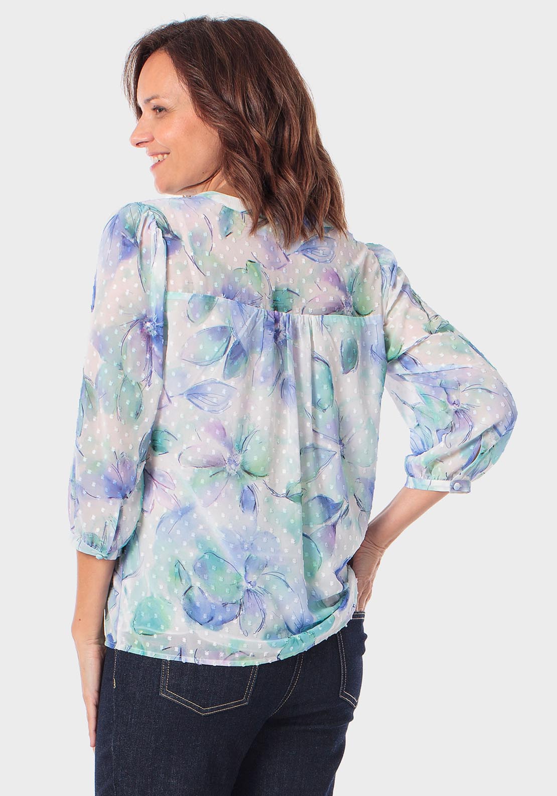 Plumetti Blouse - Green Aquamarine