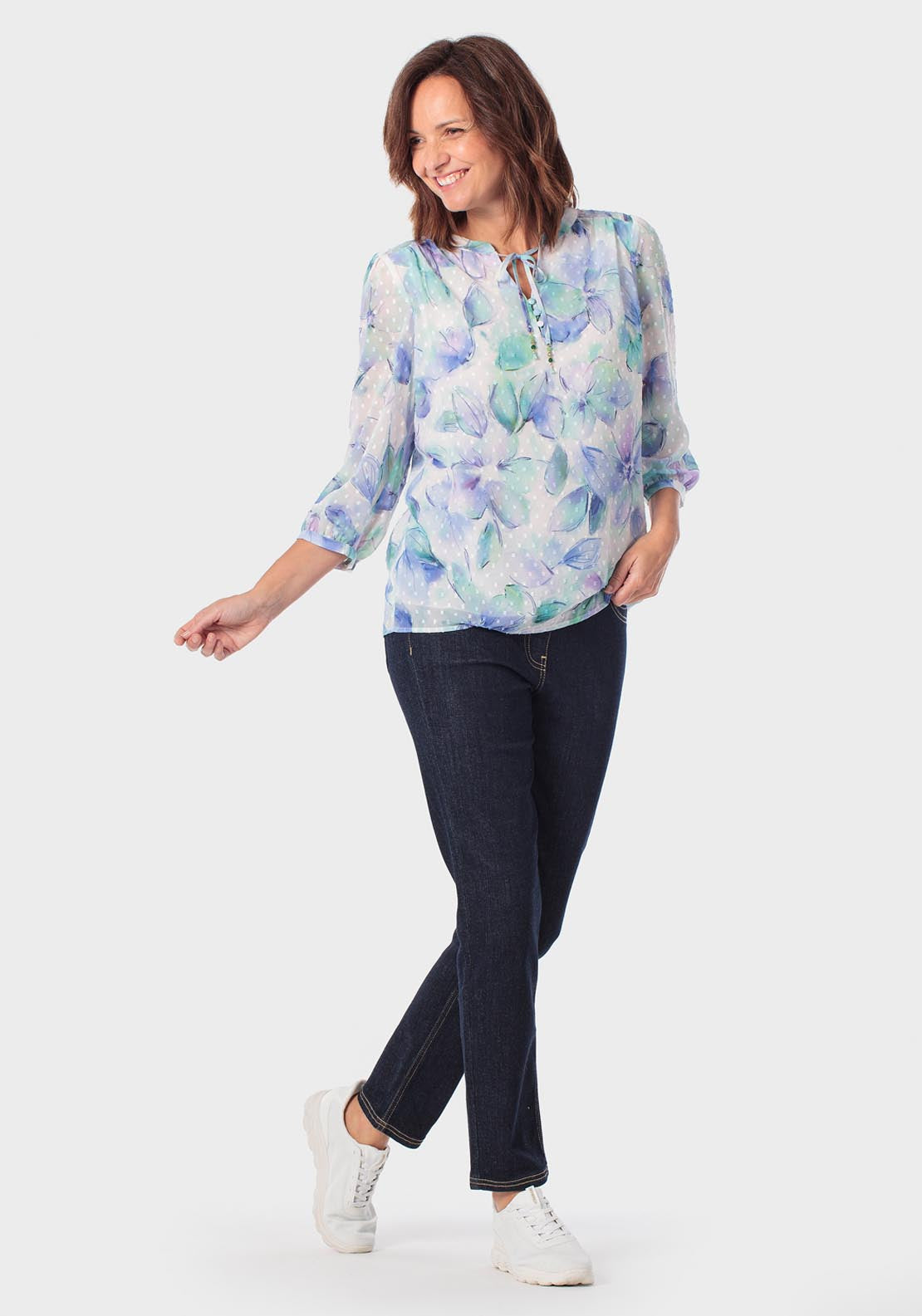 Plumetti Blouse - Green Aquamarine
