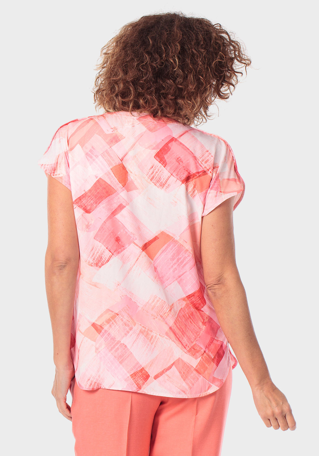 Abstract Print Blouse - Red