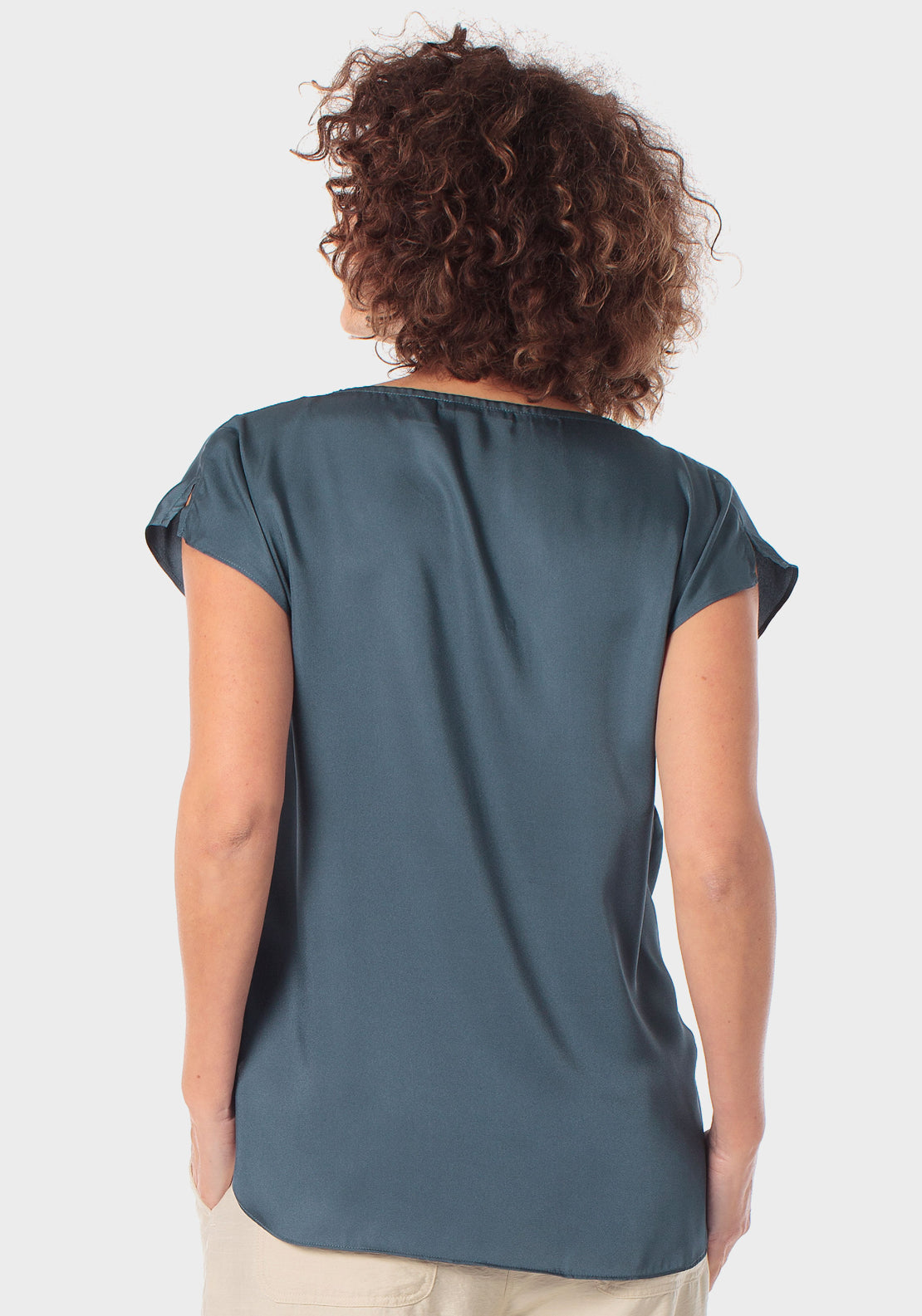 Blouse With Zipper - Blue