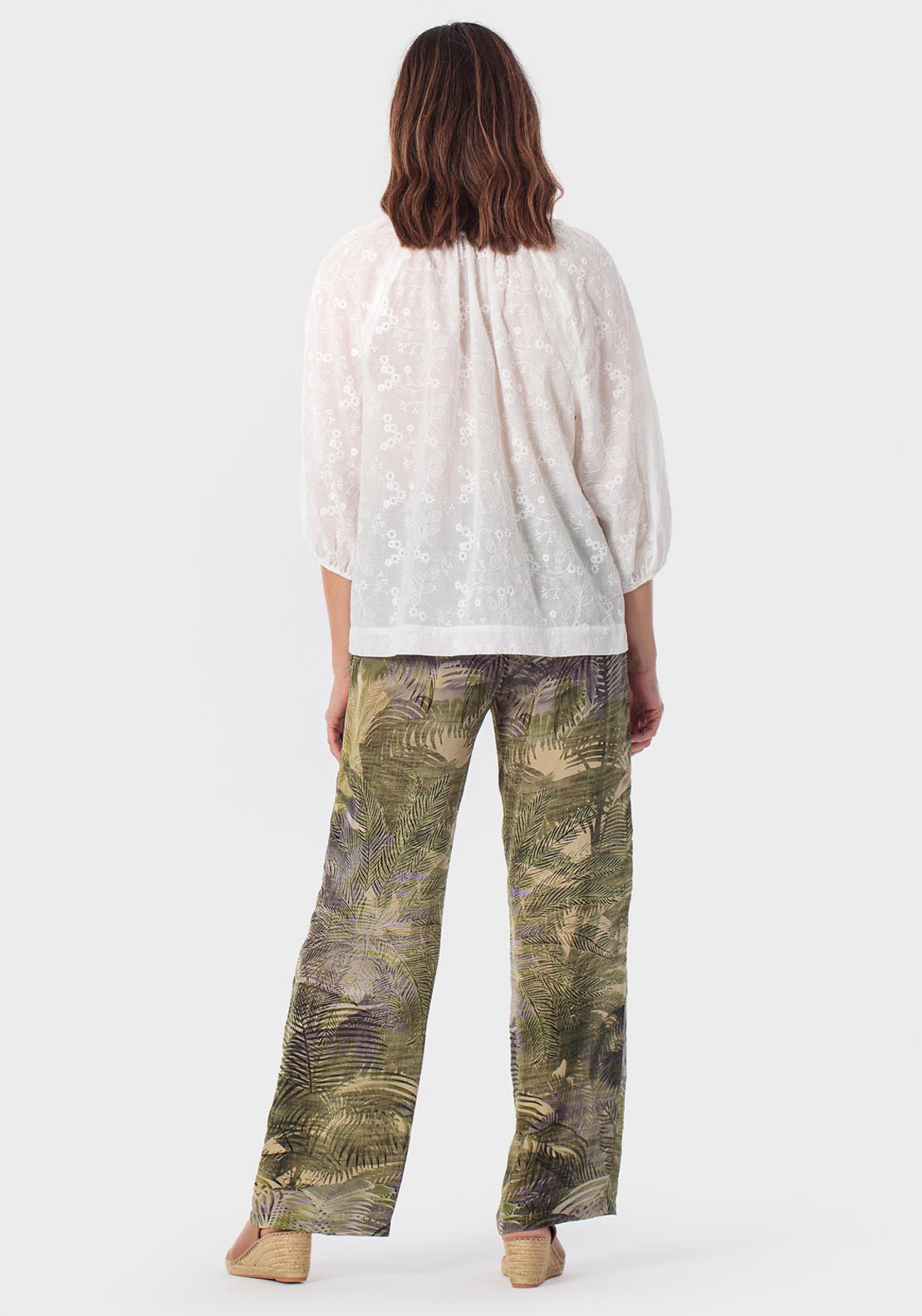 Cotton Embroidered Shirt - White Talc