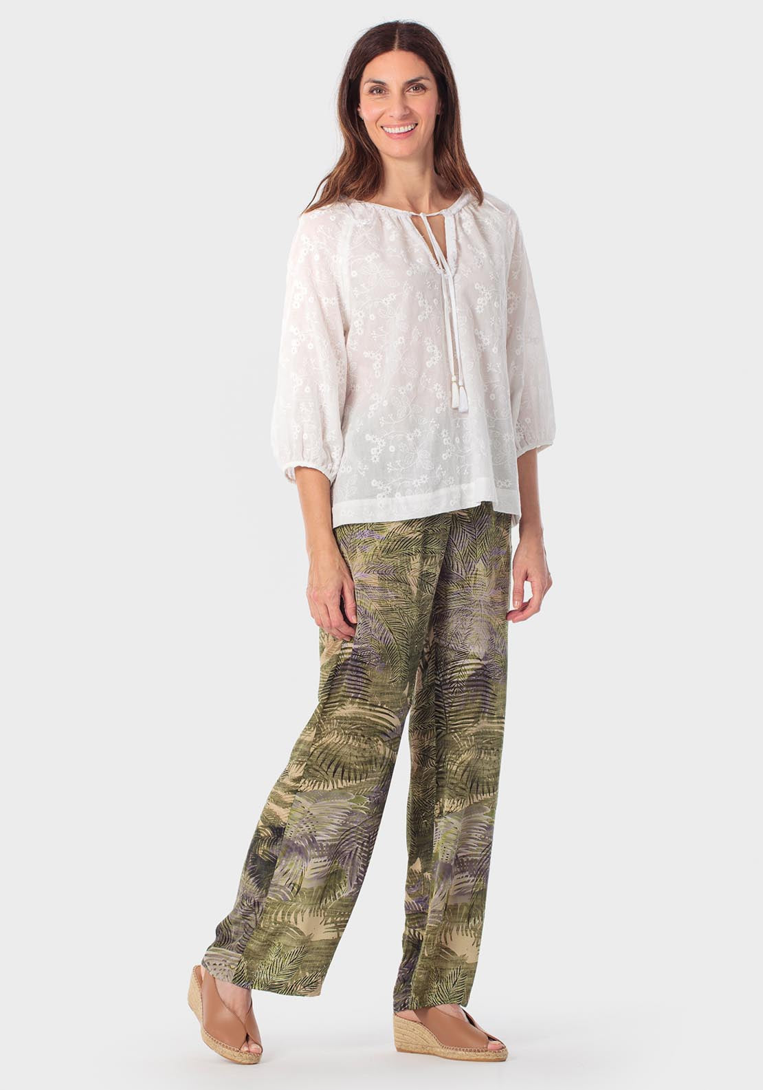 Cotton Embroidered Shirt - White Talc