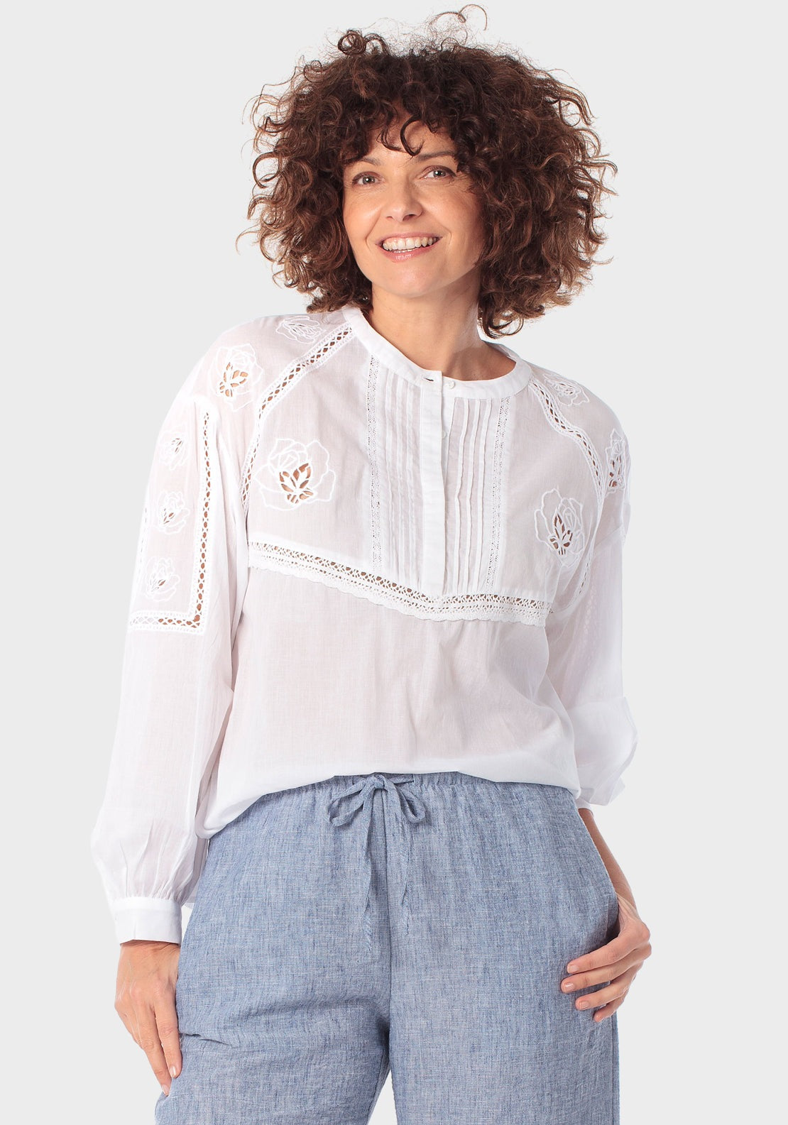 Embroidered Blouse - White