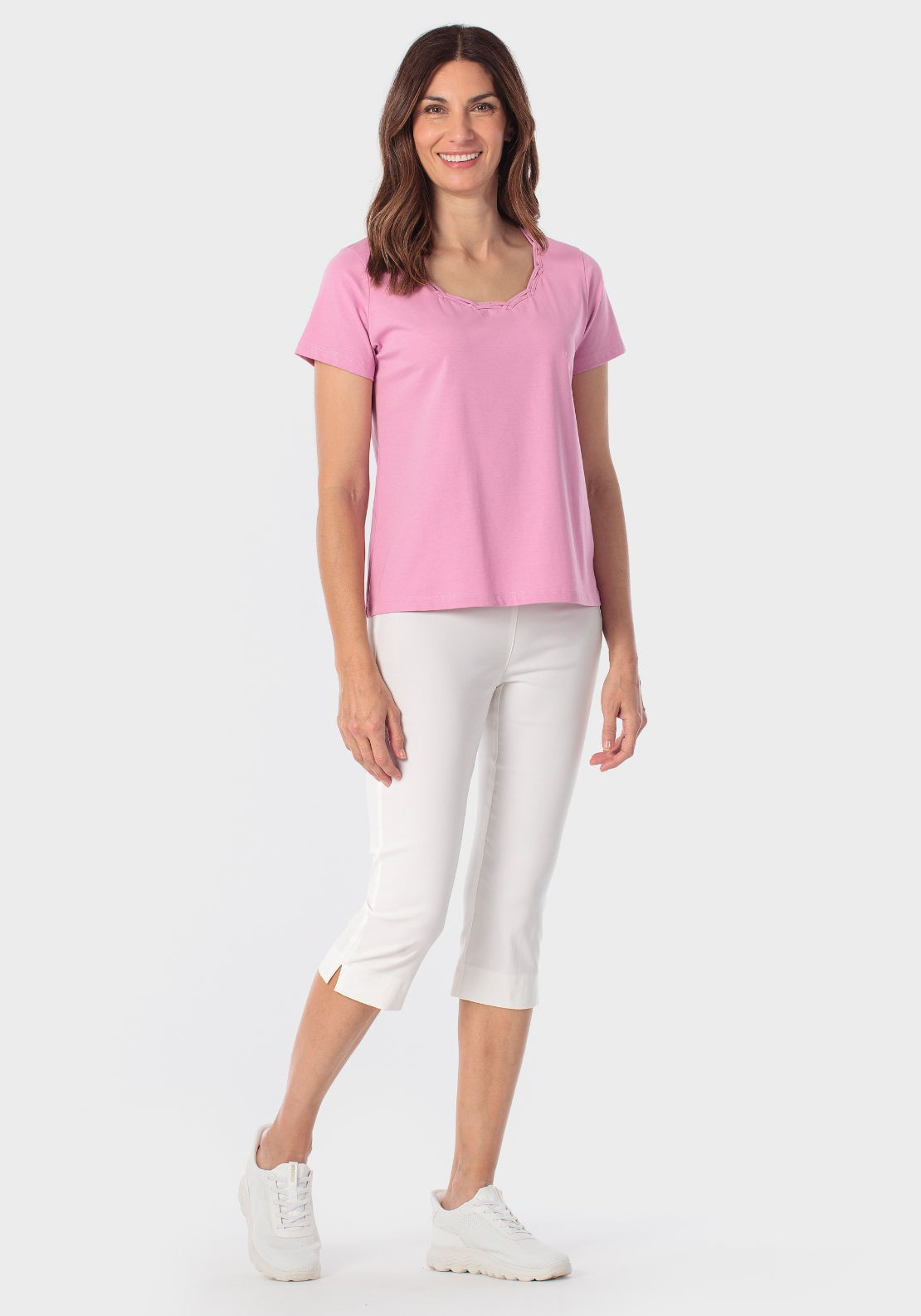 Gemstone Neck T-Shirt - Pink