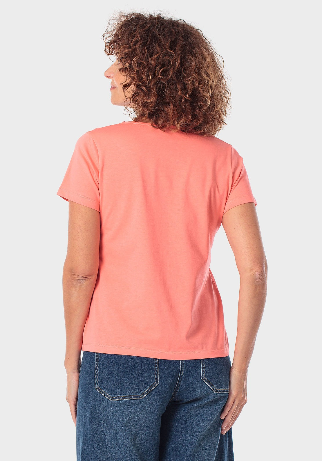 Gemstone Neck T-Shirt - Orange