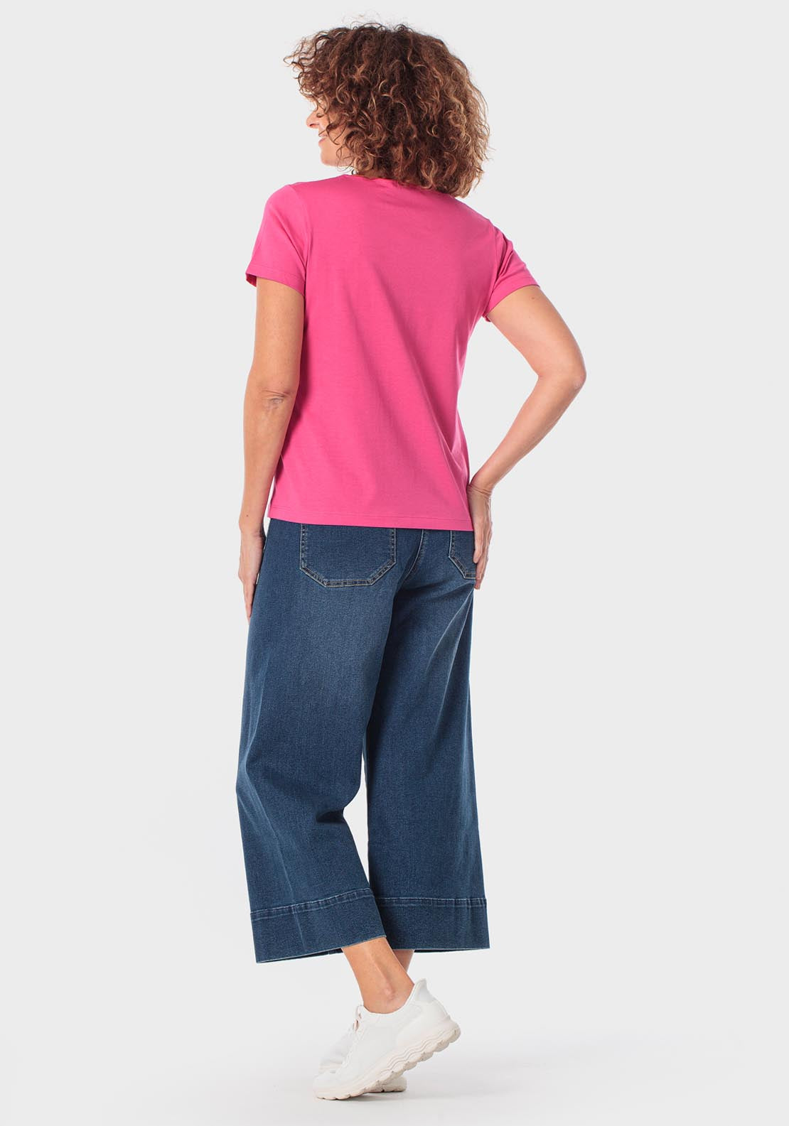 Basic T-Shirt With Gemstones - Pink Flamingo