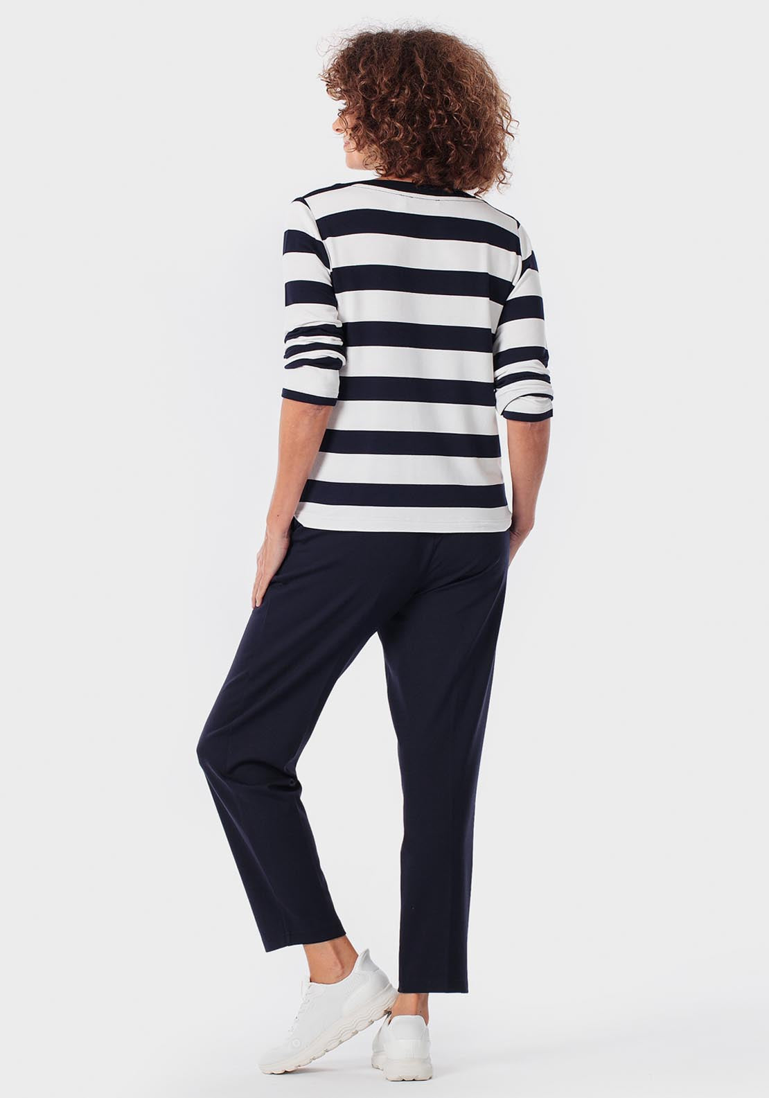 Striped T-Shirt With Sequins - Blue Navy