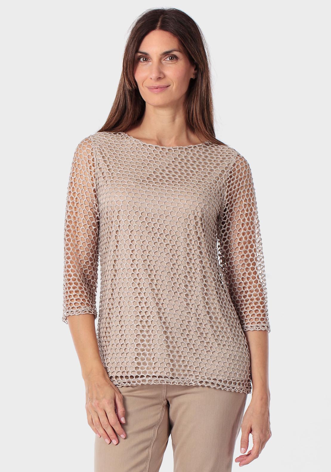 Mesh T-Shirt - Beige