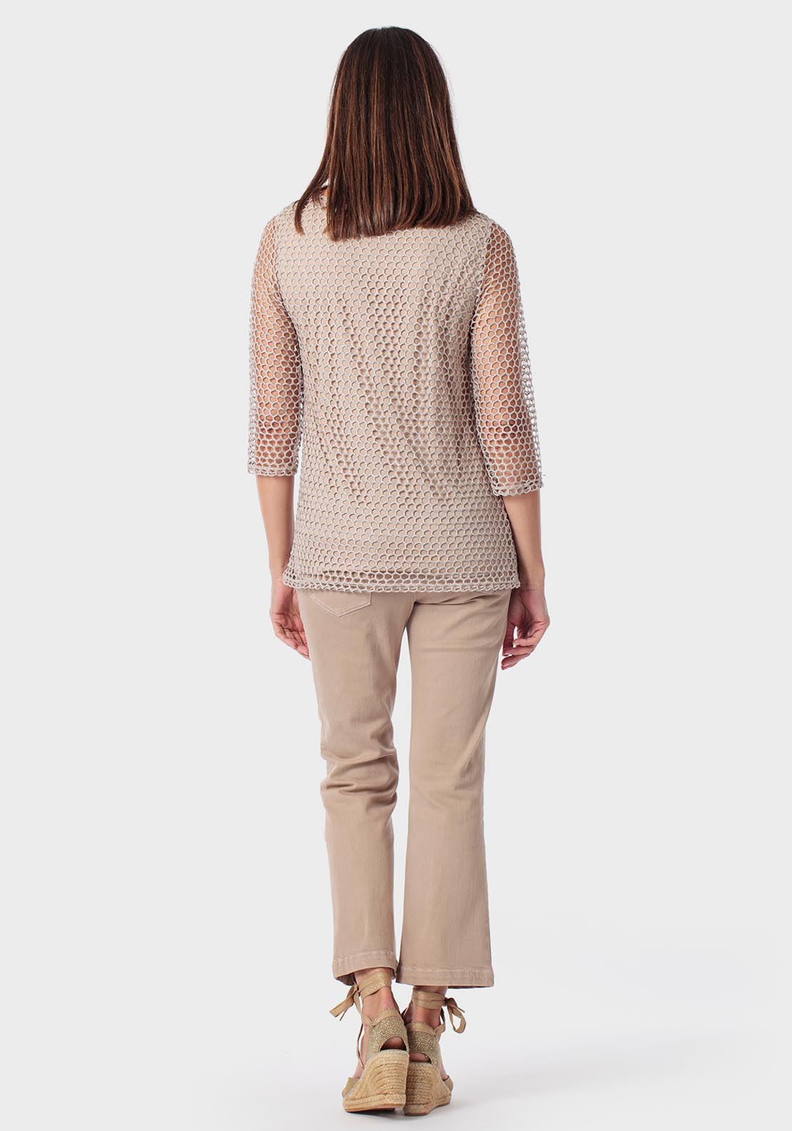 Mesh T-Shirt - Beige