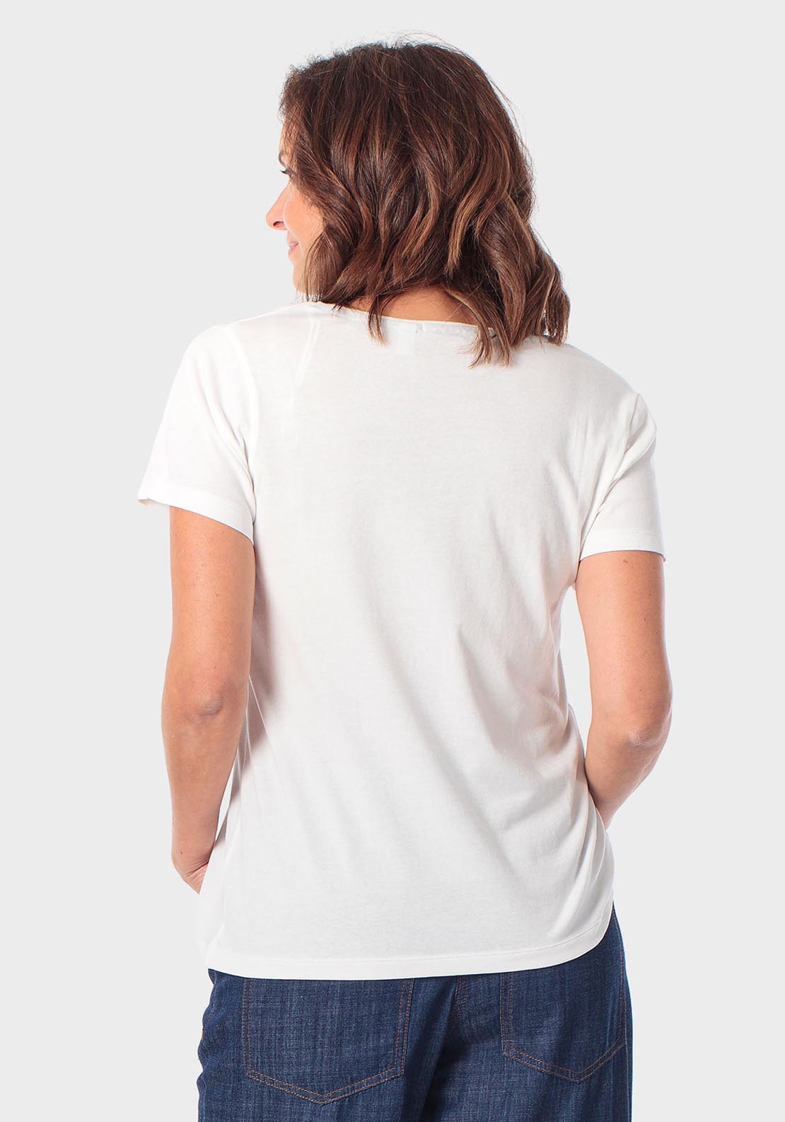 Floral Embroidered T-Shirt - White Talc