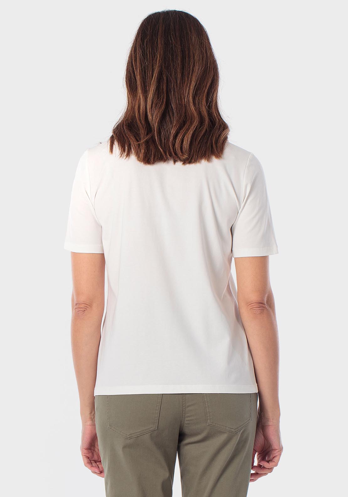T-Shirt With Gemstones - White Talc