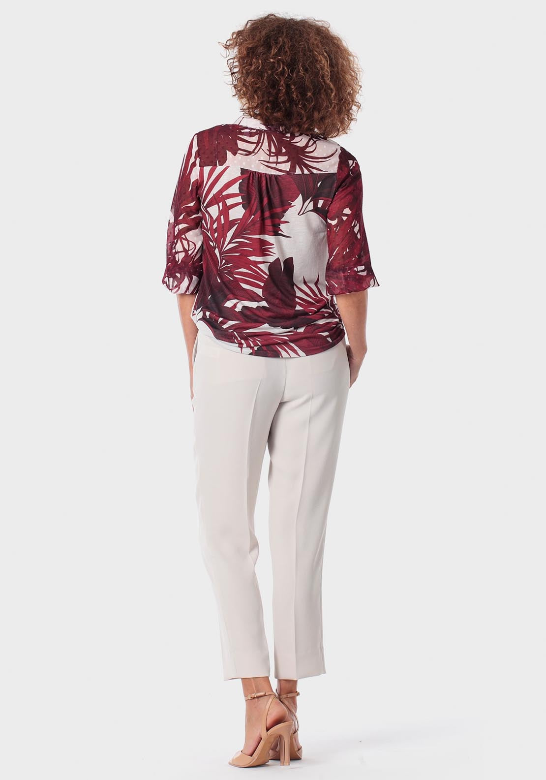 Printed Plumetti Blouse - Red