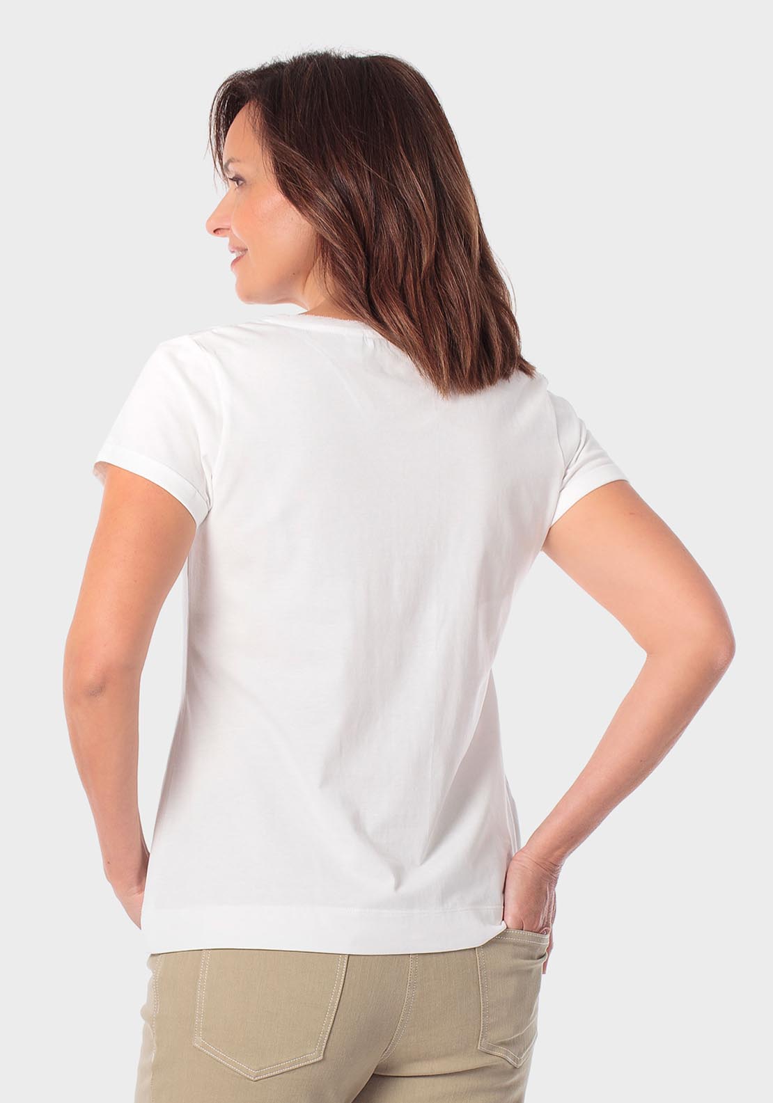 Floral Print T-Shirt - White Talc