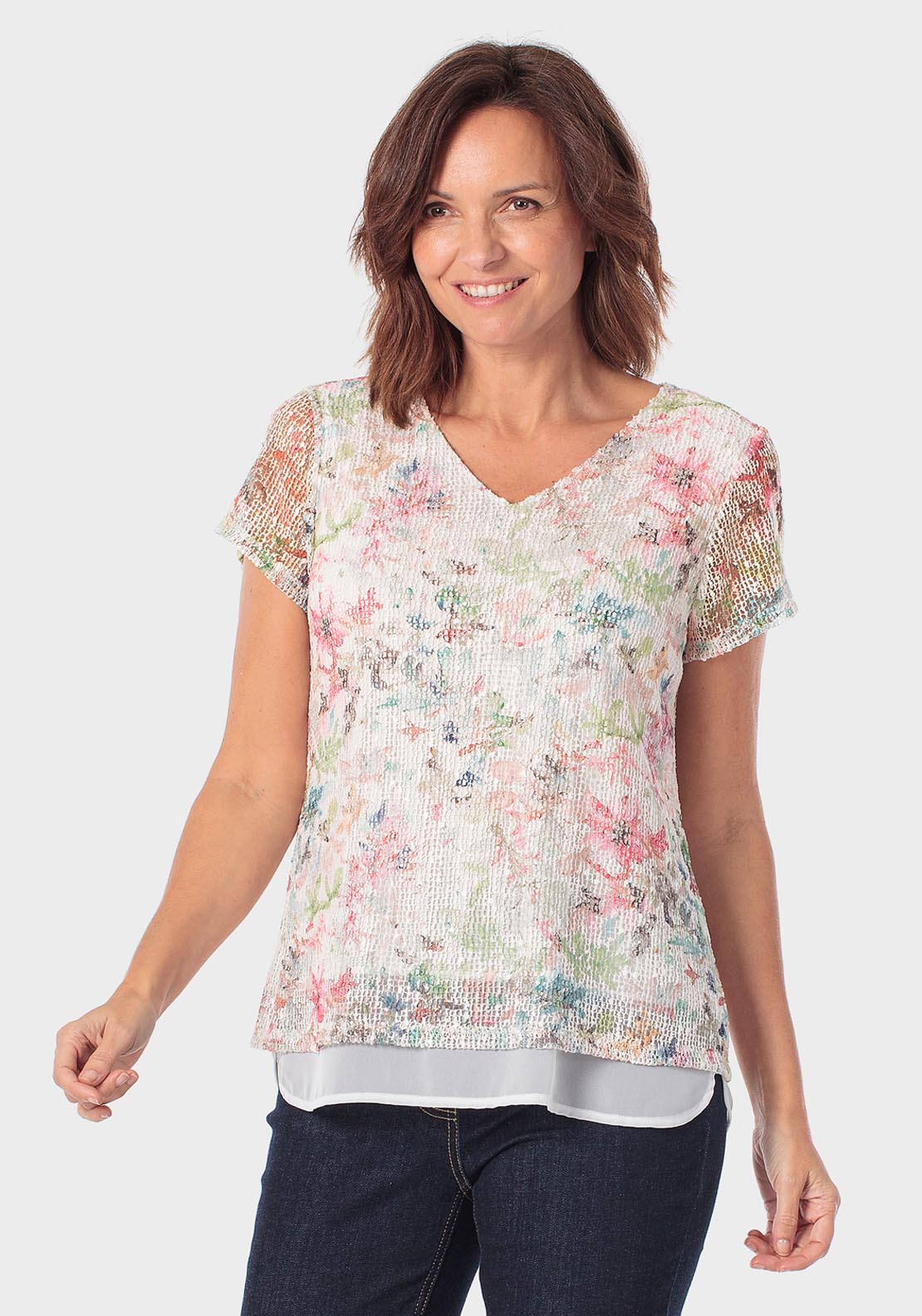 Mesh Printed T-Shirt - Green Linden