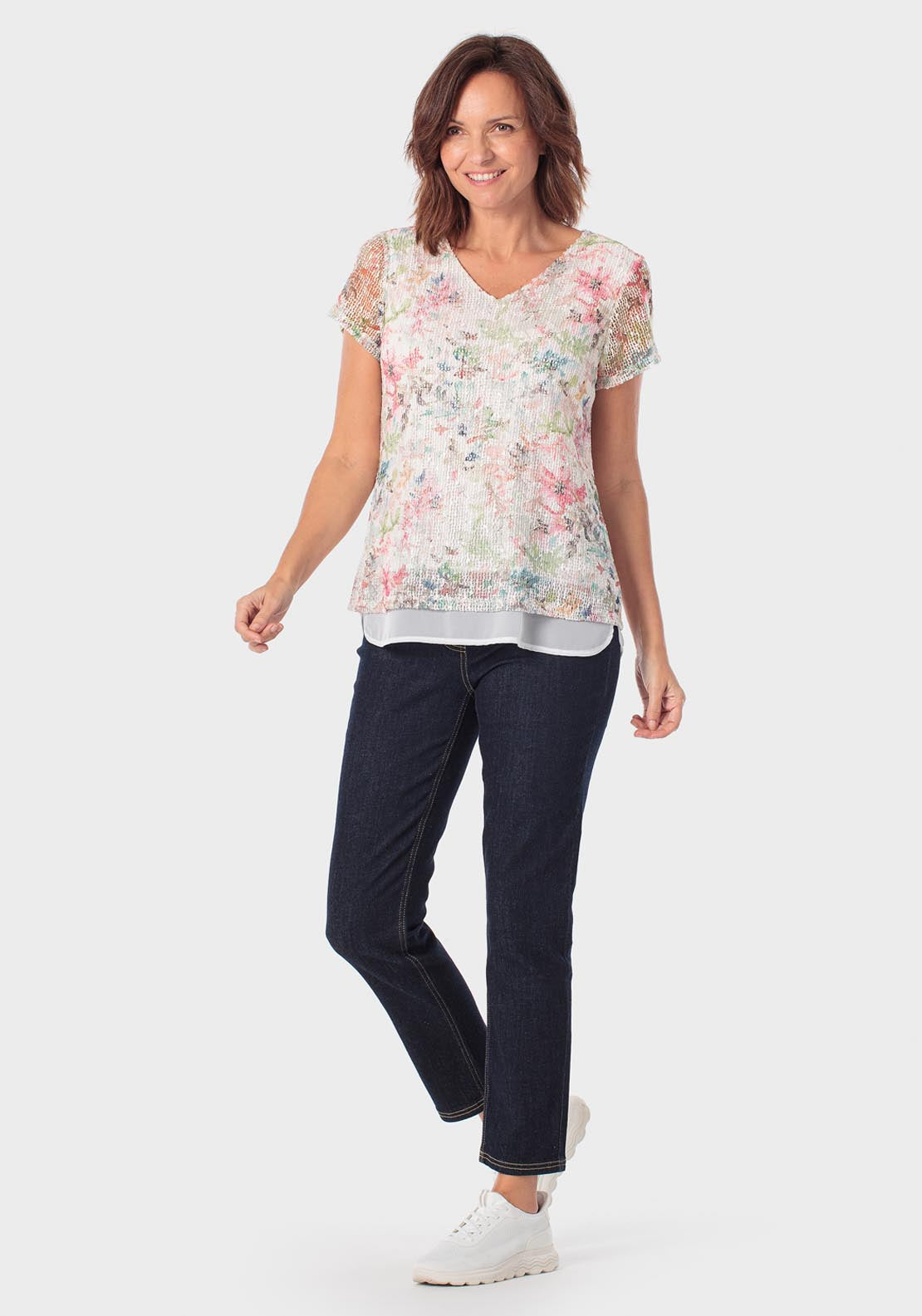 Mesh Printed T-Shirt - Green Linden