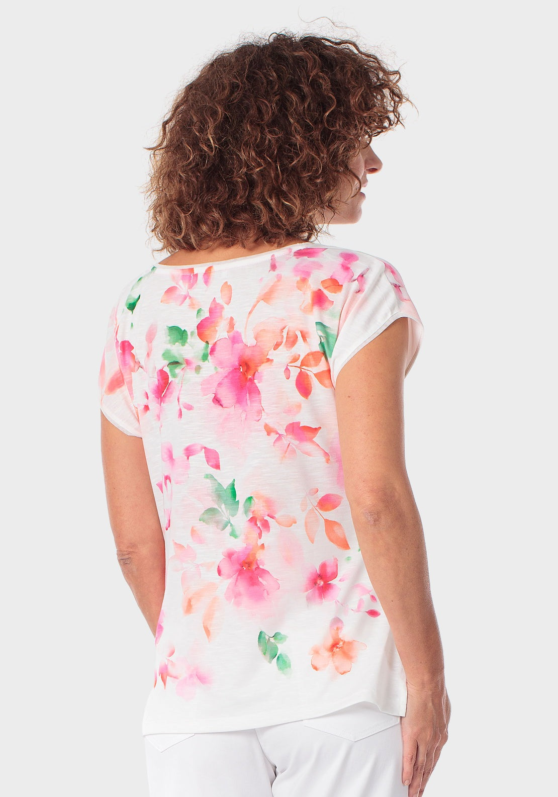 Rhinestone Printed T-Shirt - Pink