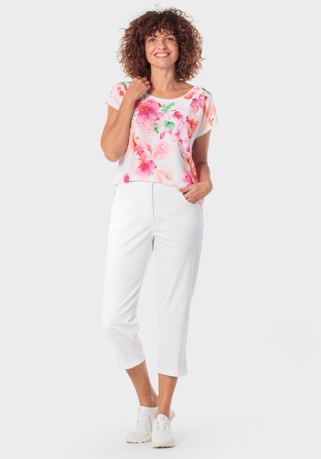 Rhinestone Printed T-Shirt - Pink