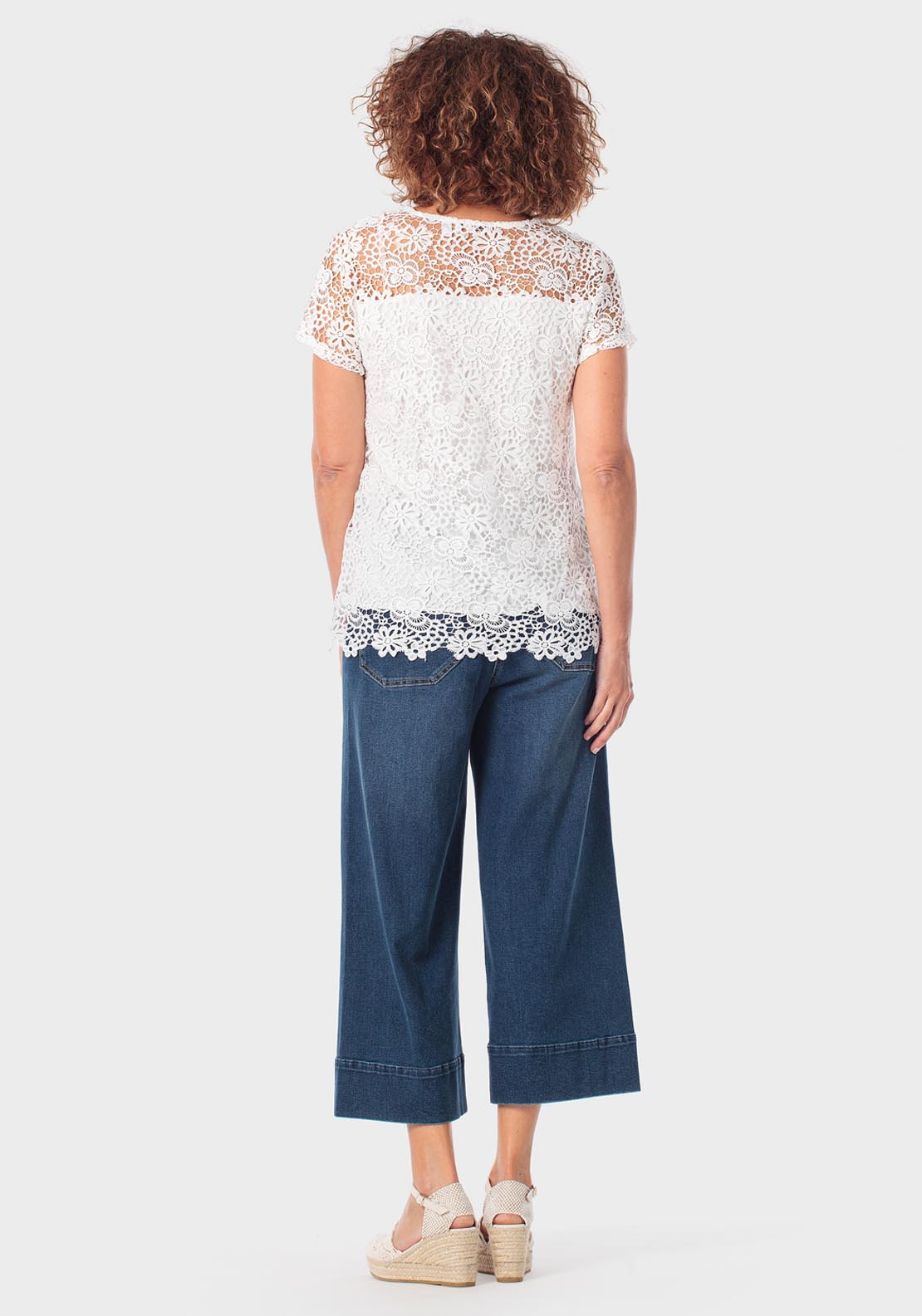 Crochet T-Shirt - White Talc