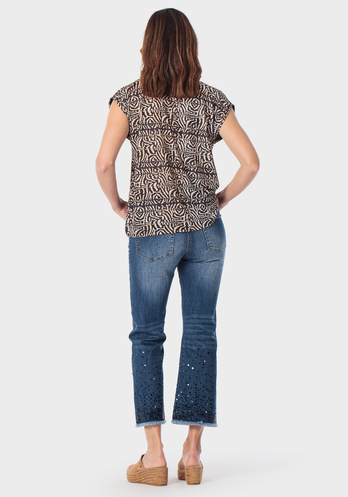Ethnic Print T-Shirt - Black