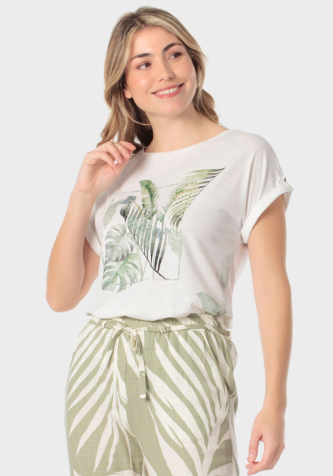 Tropical Print T-Shirt - White