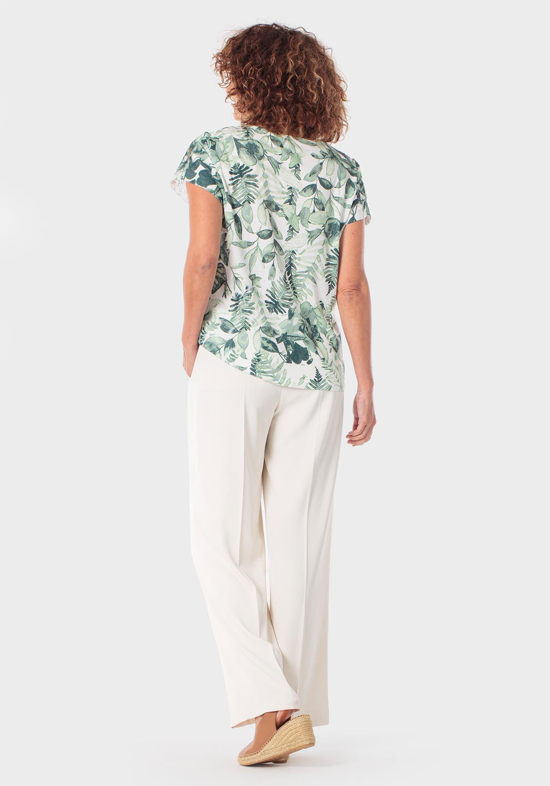 Printed Crochet T-Shirt - Green Aquamarine