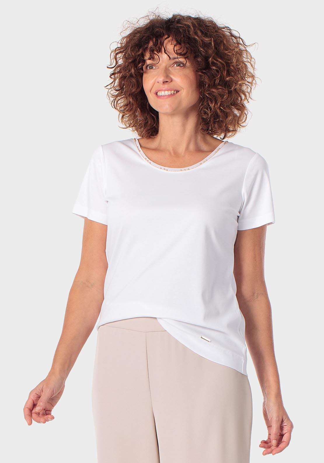 Cotton Chain T-Shirt - White Talc