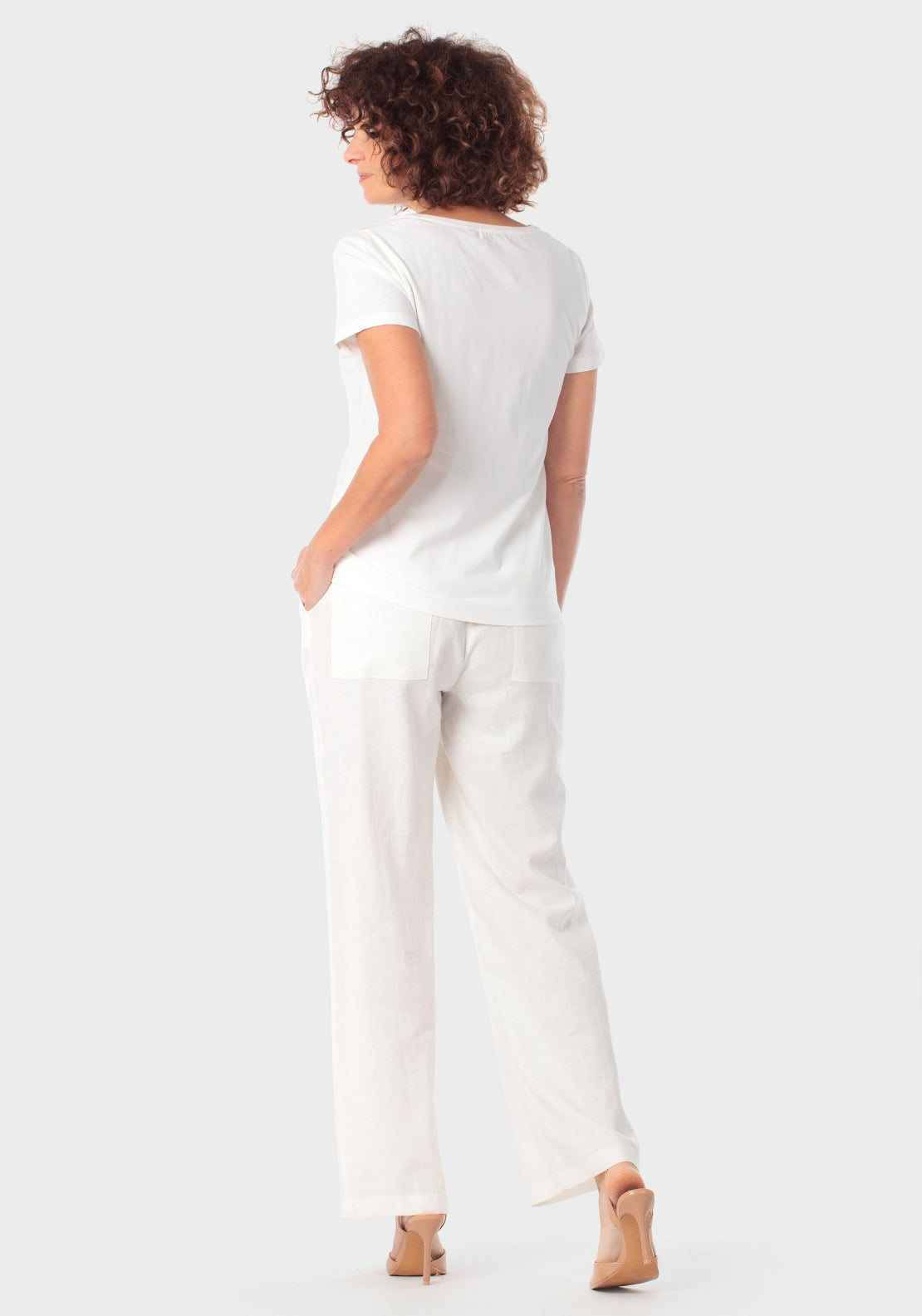 Floral Print Round Neck T-Shirt - White