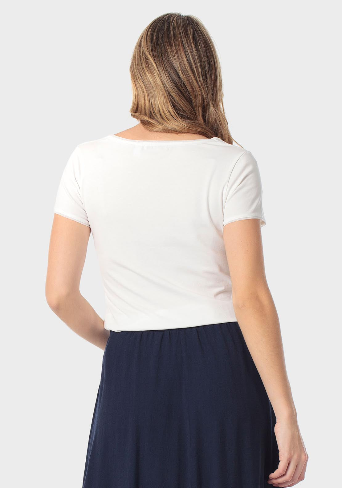 Punt Roma Floral Embroidered T-Shirt - White 2 Shaws Department Stores