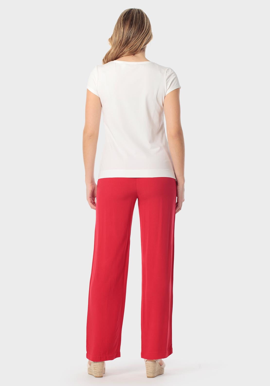 Punt Roma V-Neck Print T-Shirt - Red 4 Shaws Department Stores