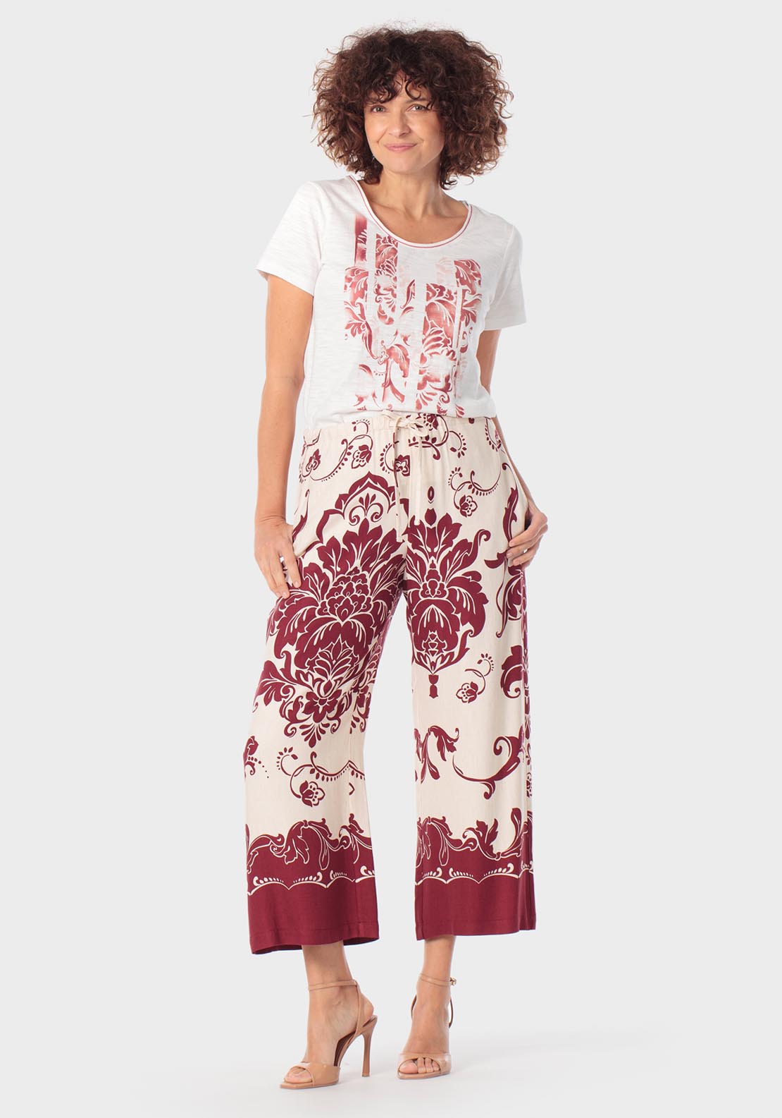 Punt Roma Printed T-Shirt - Garnet 3 Shaws Department Stores