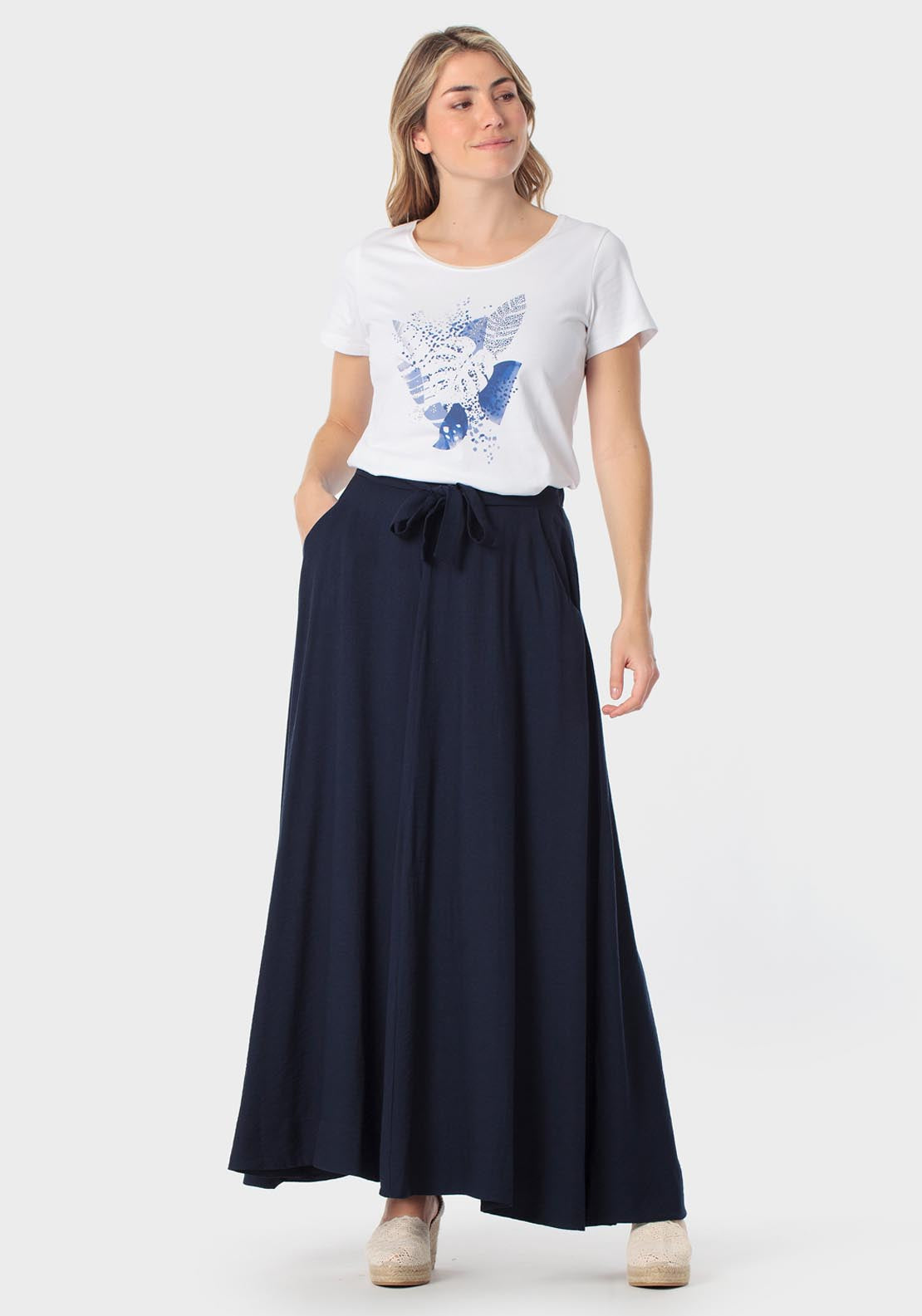 Punt Roma Printed Gemstone T-Shirt - White 3 Shaws Department Stores